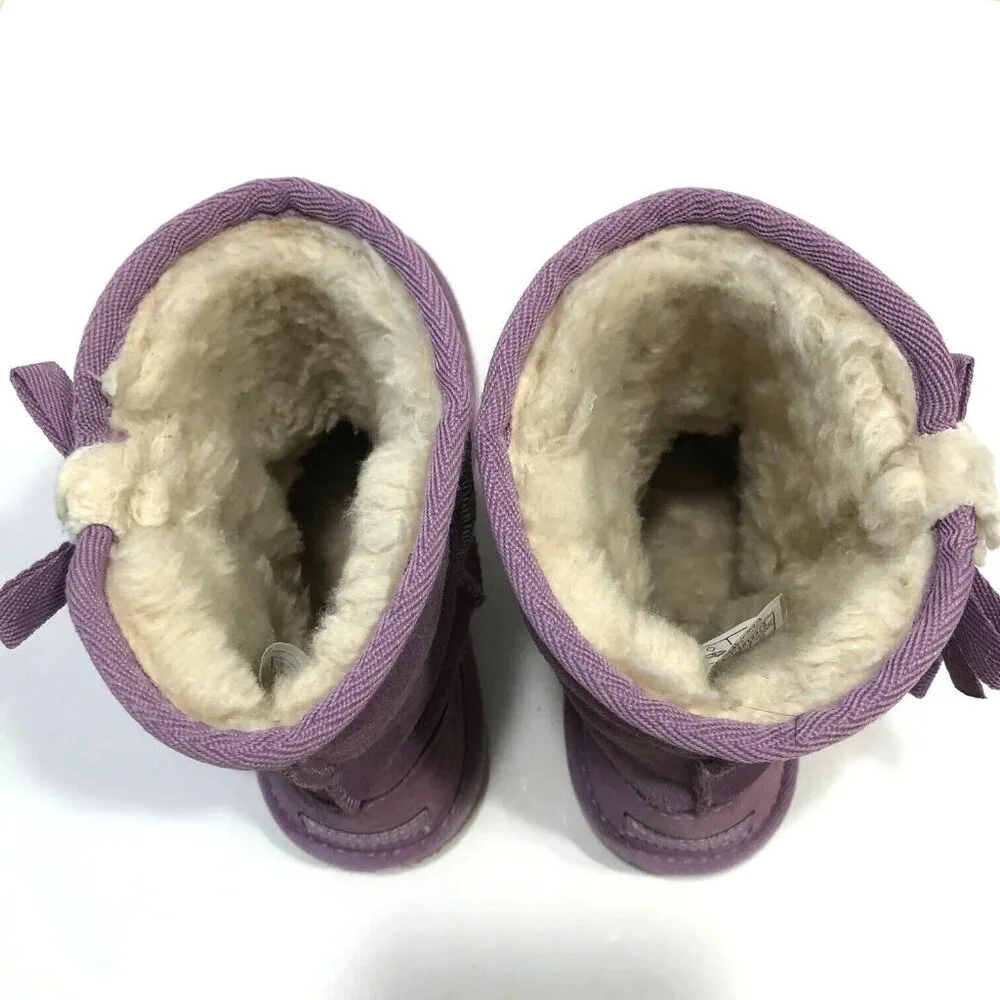 UGG Koolaburra  Suede Victoria Short Boots Girl's 3 Lavndr Suede Sheepskin Lined
